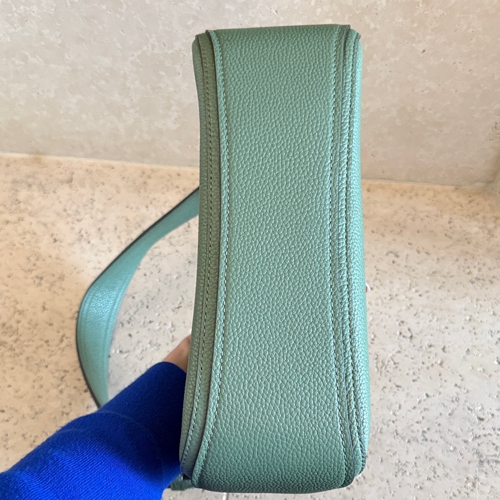 Kate Spade Sage Green Leather Baguette Shoulder Bag - Picture 10 of 11